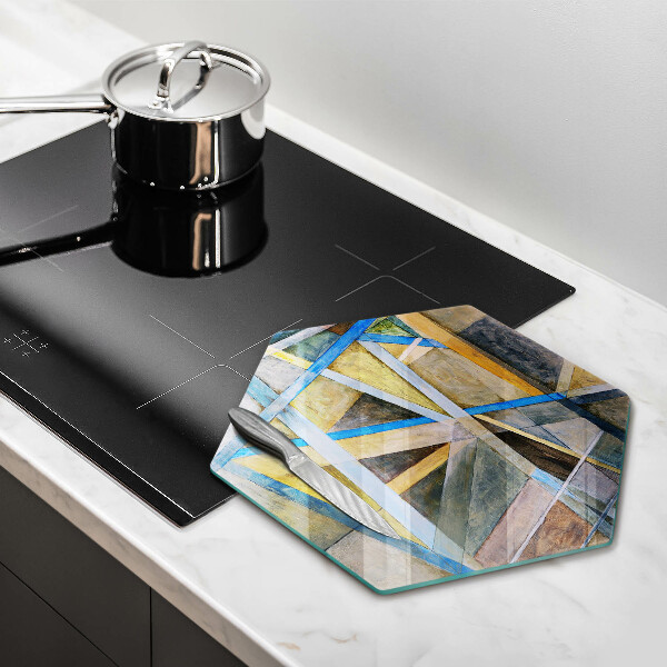 Deska szklana do kuchni Malowane linie Abstrakcja