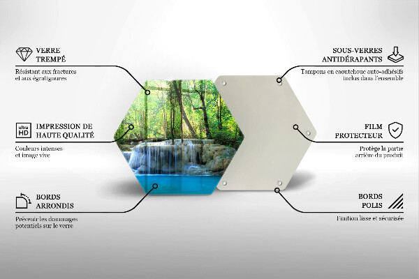 Deska szklana do kuchni Wodospad w lesie