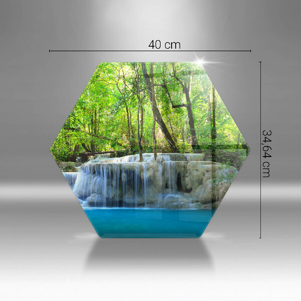 Deska szklana do kuchni Wodospad w lesie