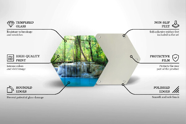 Deska szklana do kuchni Wodospad w lesie