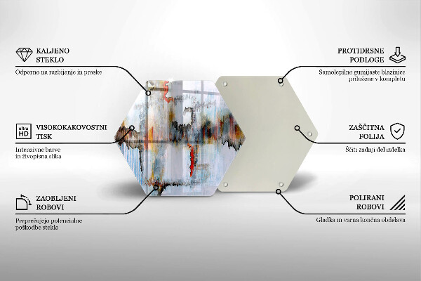 Deska szklana do kuchni Farby abstrakcja
