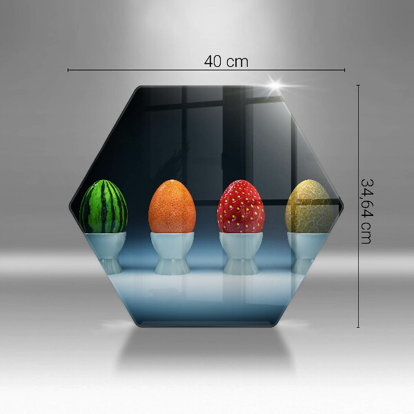 Deska szklana do kuchni Abstrakcja owoce jajka
