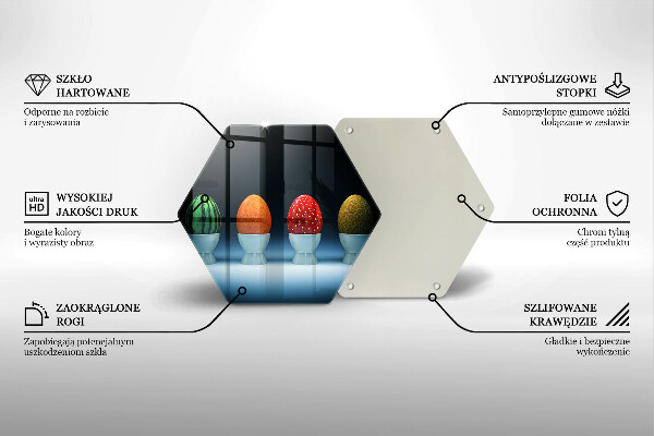 Deska szklana do kuchni Abstrakcja owoce jajka