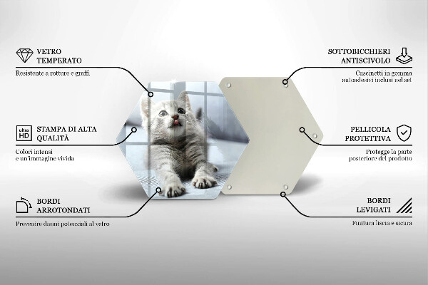 Deska szklana do kuchni Mały uroczy kotek