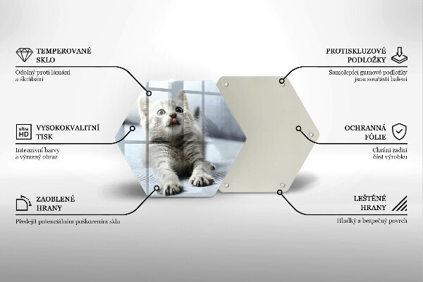 Deska szklana do kuchni Mały uroczy kotek