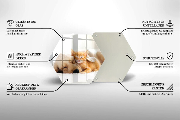 Deska szklana do kuchni Zwierzęta pies i kot