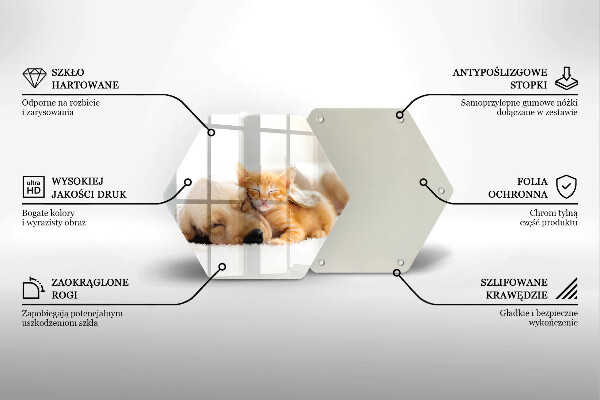 Deska szklana do kuchni Zwierzęta pies i kot