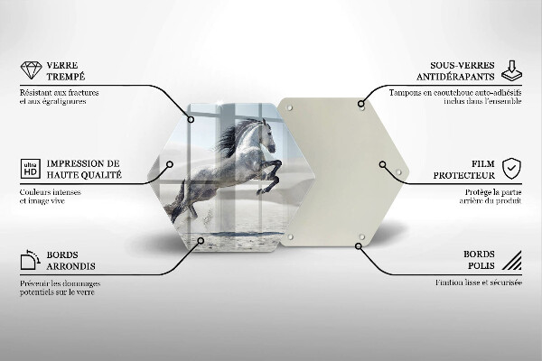 Deska szklana do kuchni Biały koń rumak