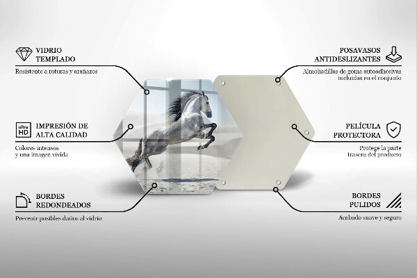 Deska szklana do kuchni Biały koń rumak