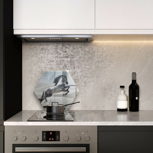 Deska szklana do kuchni Biały koń rumak