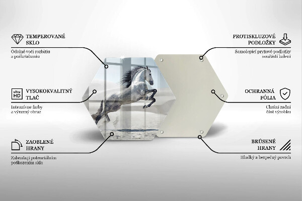 Deska szklana do kuchni Biały koń rumak