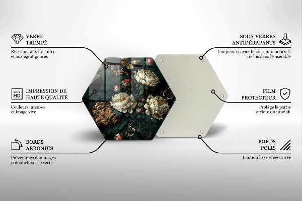 Deska kuchenna Vintage kwiaty piwonii