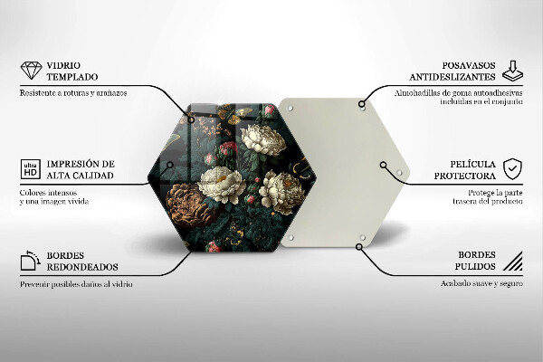 Deska kuchenna Vintage kwiaty piwonii