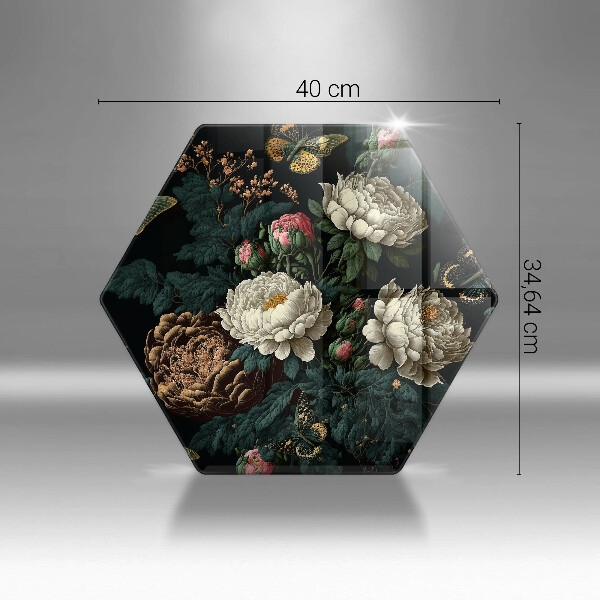 Deska kuchenna Vintage kwiaty piwonii