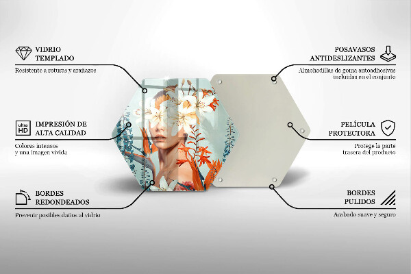 Deska szklana do kuchni Kobieta w kwiatach