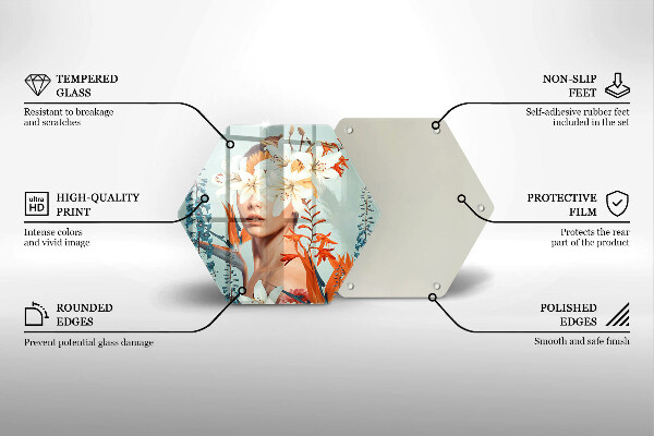 Deska szklana do kuchni Kobieta w kwiatach