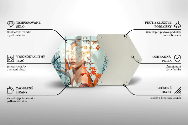 Deska szklana do kuchni Kobieta w kwiatach