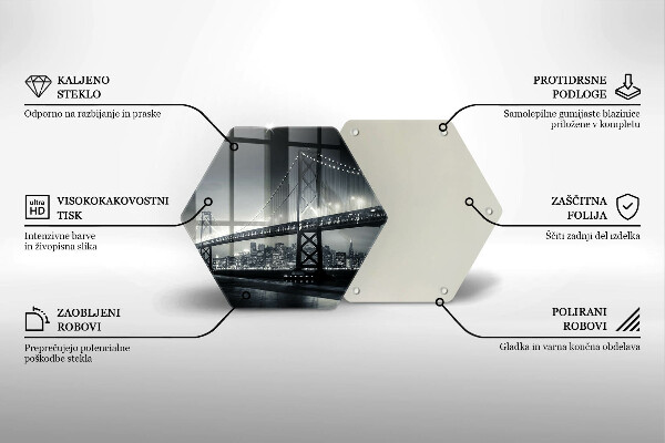 Deska szklana do kuchni Most Benjamina Franklina