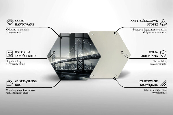 Deska szklana do kuchni Most Benjamina Franklina