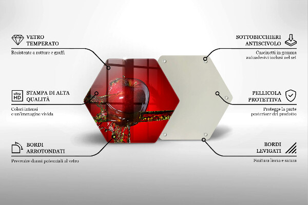 Deska szklana do kuchni Owoc jabłko w wodzie