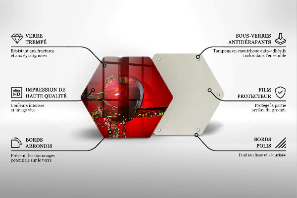 Deska szklana do kuchni Owoc jabłko w wodzie