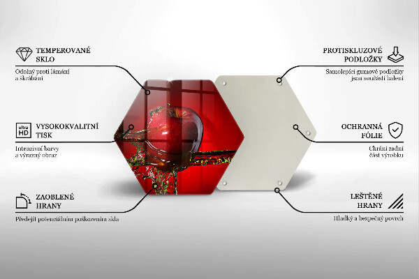 Deska szklana do kuchni Owoc jabłko w wodzie
