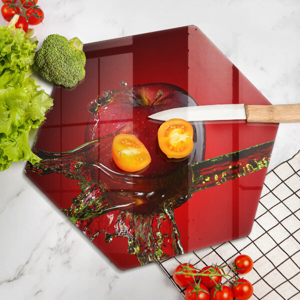 Deska szklana do kuchni Owoc jabłko w wodzie