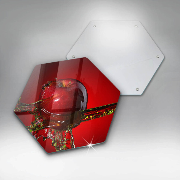 Deska szklana do kuchni Owoc jabłko w wodzie