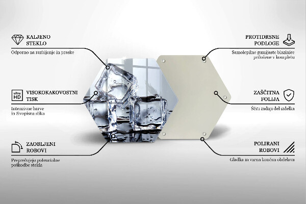 Deska szklana do kuchni Kostki lodu