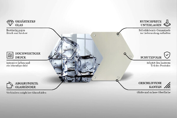 Deska szklana do kuchni Kostki lodu