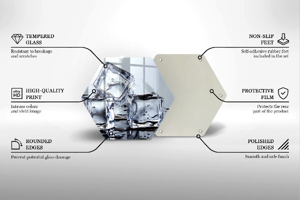Deska szklana do kuchni Kostki lodu