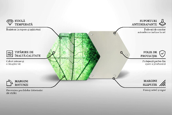 Deska szklana do kuchni Liść ozdobny żyłki