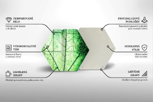 Deska szklana do kuchni Liść ozdobny żyłki