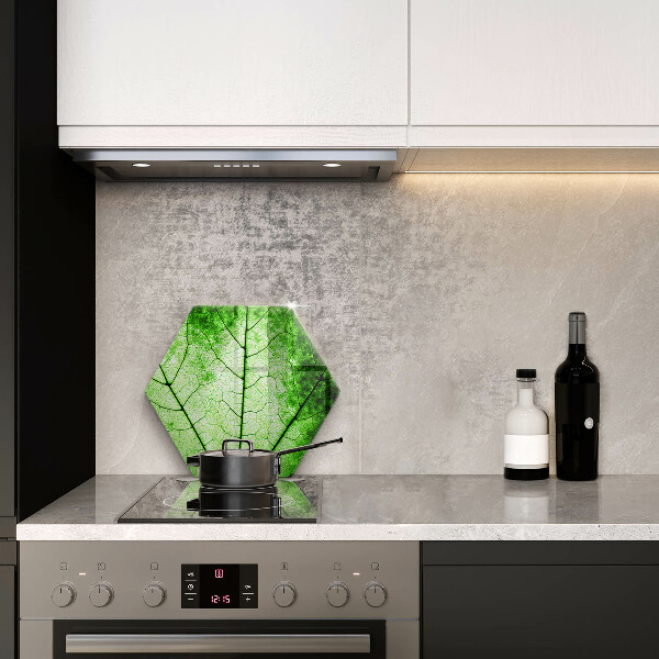 Deska szklana do kuchni Liść ozdobny żyłki