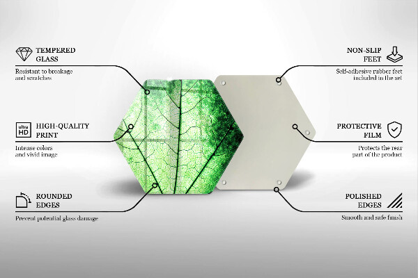 Deska szklana do kuchni Liść ozdobny żyłki