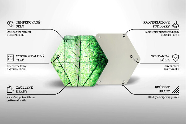 Deska szklana do kuchni Liść ozdobny żyłki