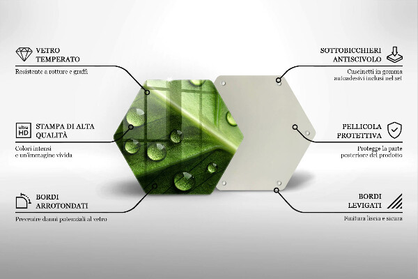 Deska szklana do kuchni Natura rosa i liść