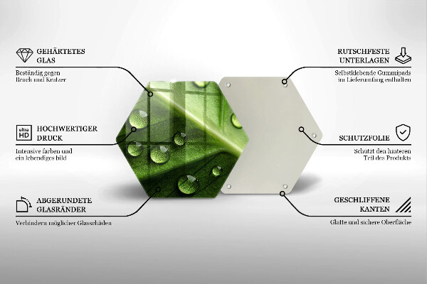 Deska szklana do kuchni Natura rosa i liść