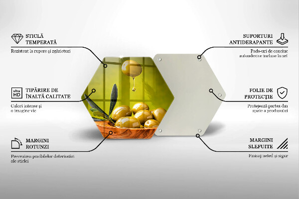 Deska szklana do kuchni Smaczne oliwki