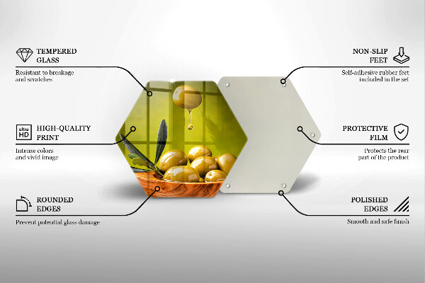 Deska szklana do kuchni Smaczne oliwki