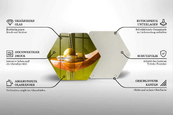 Deska szklana do kuchni Oliwa i oliwki