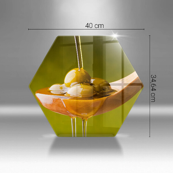 Deska szklana do kuchni Oliwa i oliwki