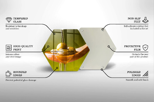 Deska szklana do kuchni Oliwa i oliwki