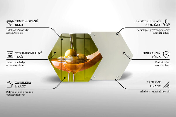 Deska szklana do kuchni Oliwa i oliwki