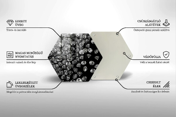 Deska szklana do kuchni Brylanty diamenty