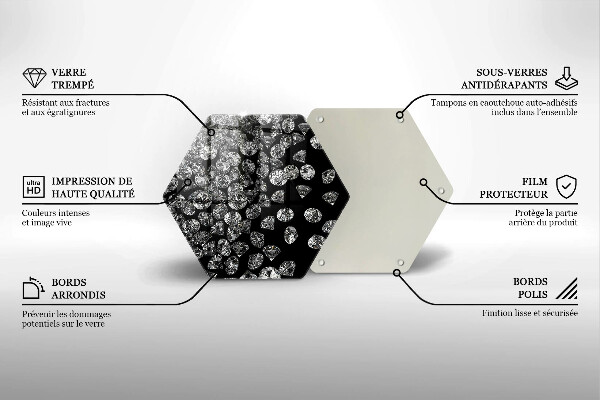 Deska szklana do kuchni Brylanty diamenty