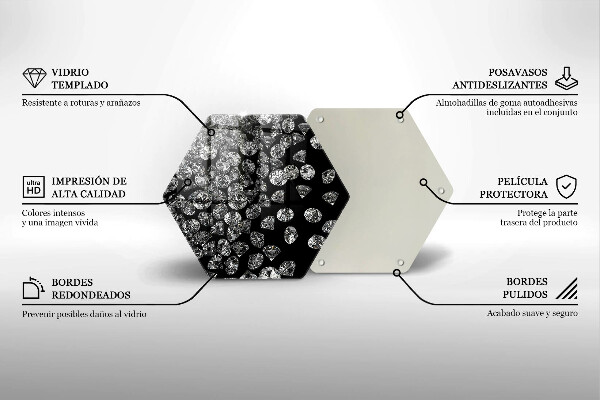 Deska szklana do kuchni Brylanty diamenty