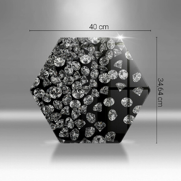 Deska szklana do kuchni Brylanty diamenty