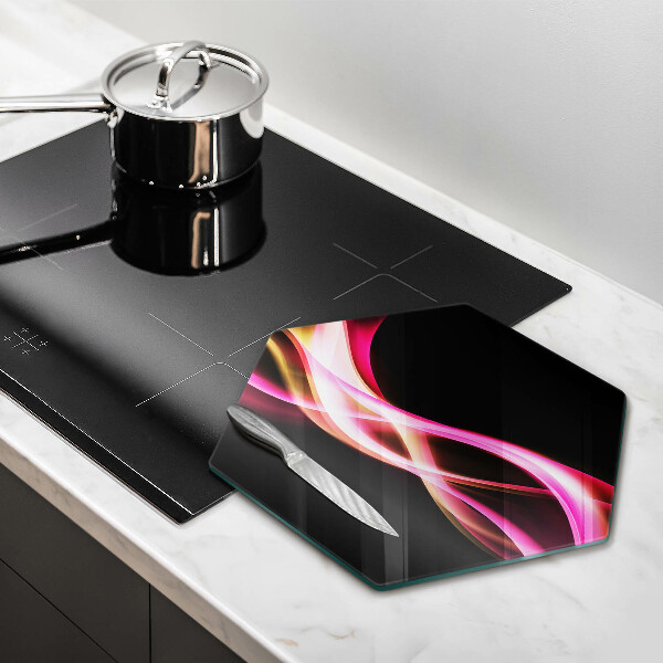 Deska szklana do kuchni Abstrakcja neonowy dym