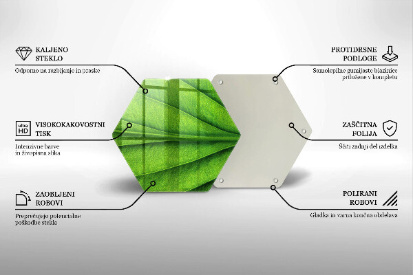 Deska szklana do kuchni Liść żyłki natura